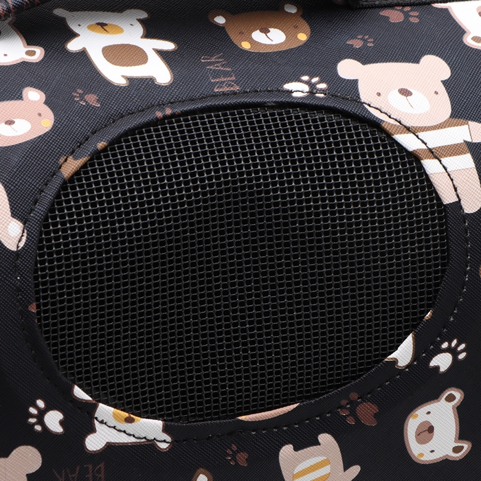 Сумка-переноска каркасная Сумка-переноска каркасная "Медвежонки", размер M, 40 х 21 х 27 см, чёрный