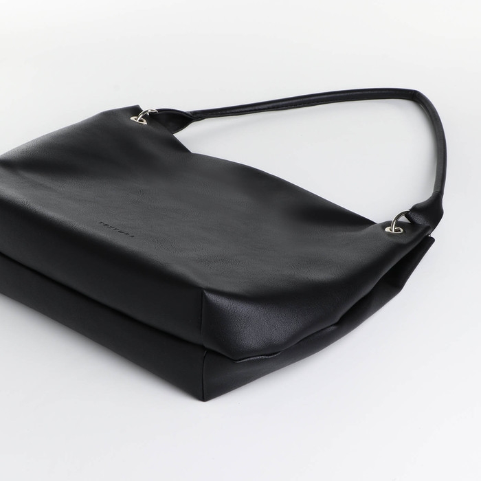 Сумка-мешок на молнии, TEXTURA, большой размер, цвет чёрный