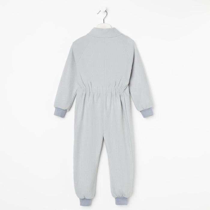 Комбинезон воротник-стойка, цвет микс/серый, рост 98-104 см