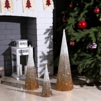 Светодиодная фигура «Бежевые конусы» 30, 45, 60 см, текстиль, металл, 220 В, свечение тёплое белое Светодиодная фигура «Бежевые конусы» 30, 45, 60 см, текстиль, металл, 220 В, свечение тёплое белое