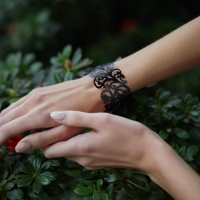 Браслет металл &laquo;Каркас&raquo; фэшн леди, узор, цвет чёрный, 6 см