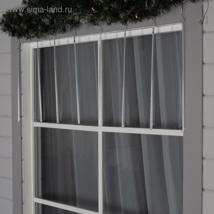 Гирлянда &laquo;Сосульки&raquo; 3 &times; 0.5 м, IP44, прозрачная нить, 288 LED, свечение белое с эффектом стекания, 12 В