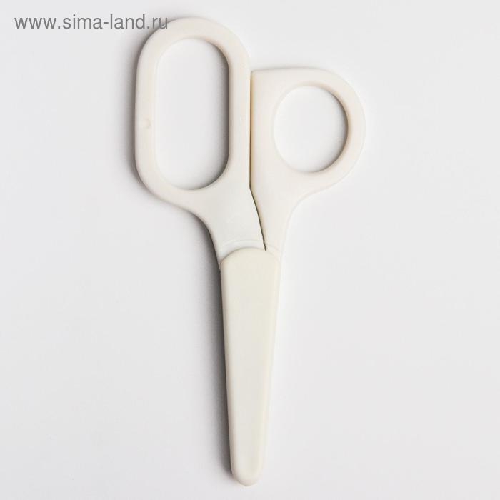 Детские маникюрные ножницы с колпачком, цвет белый