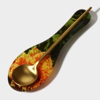 Подставка стеклянная под ложку Доляна &laquo;Хризантема&raquo;, 21&times;7,5&times;1,4 см