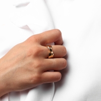 Кольцо металл «Тренд» перекрученное мини, цвет золото, размер 17 Кольцо металл «Тренд» перекрученное мини, цвет золото, размер 17