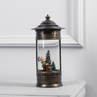 Светодиодная фигура &laquo;Фонарь с эльфом&raquo; 14 &times; 27 &times; 14 см, пластик, батарейки ААх3 (не в комплекте), USB, свечение тёплое белое