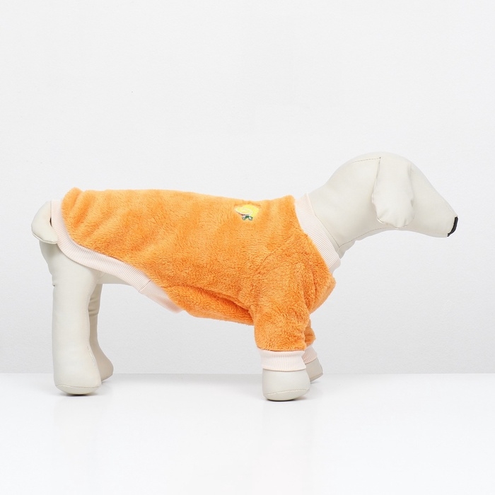 Свитер Свитер "Мандарин", велюр, размер L (ДС 35, ОШ 30, ОГ 45 см), оранжевый