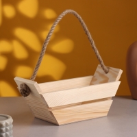 Кашпо деревянное, "Лодочка" 270*110*110. Ручка- веревка 8мм. Кашпо деревянное, "Лодочка" 270*110*110. Ручка- веревка 8мм.