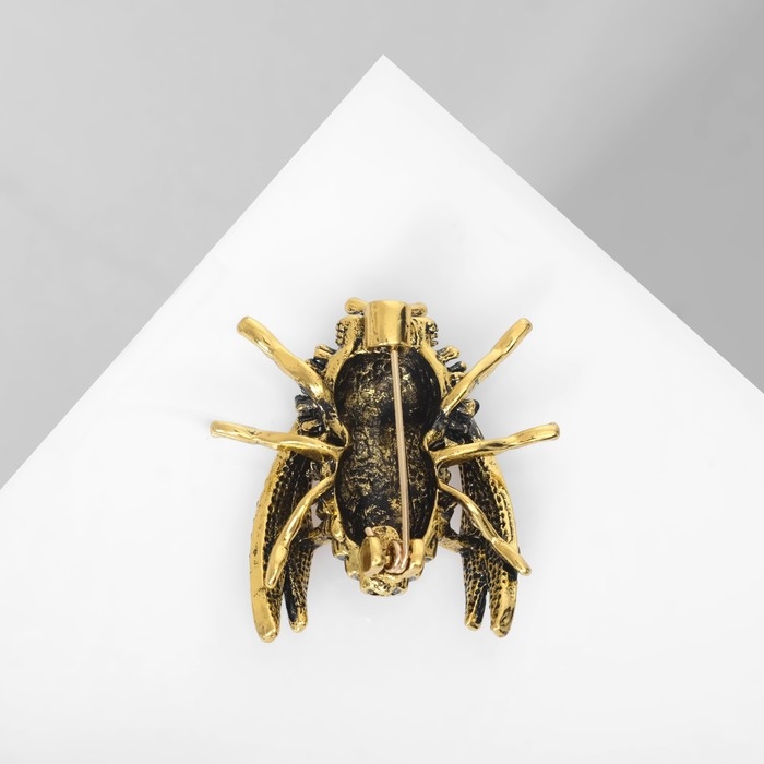 Брошь «Шмель», цвет чёрный в чернёном золоте Брошь «Шмель», цвет чёрный в чернёном золоте