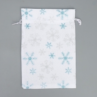 Мешочек подарочный холща «С праздником», снежинки, 16 х 24 см +/- 1.5 см, Новый год Мешочек подарочный холща «С праздником», снежинки, 16 х 24 см +/- 1.5 см, Новый год