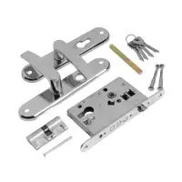 Замок врезной LOCKLAND RD005, с ручкой, B/S 55 мм, 4 ключа, цвет хром