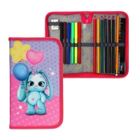 Пенал 1 секция, 115 х 205 мм, с наполнением 16 предметов, Calligrata "Зайка" ламинированный картон, 30П26/set Пенал 1 секция, 115 х 205 мм, с наполнением 16 предметов, Calligrata "Зайка" ламинированный картон, 30П26/set