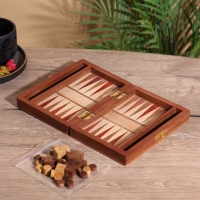 Нарды 17х12,5х3,5 см, дерево шишам, латунь