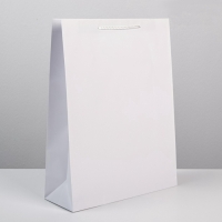 Пакет подарочный ламинированный, упаковка, &laquo;Белый&raquo;, L 28 х 38 х 9 см