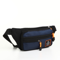 Поясная сумка на молнии, 3 наружных кармана, цвет синий/чёрный Поясная сумка на молнии, 3 наружных кармана, цвет синий/чёрный