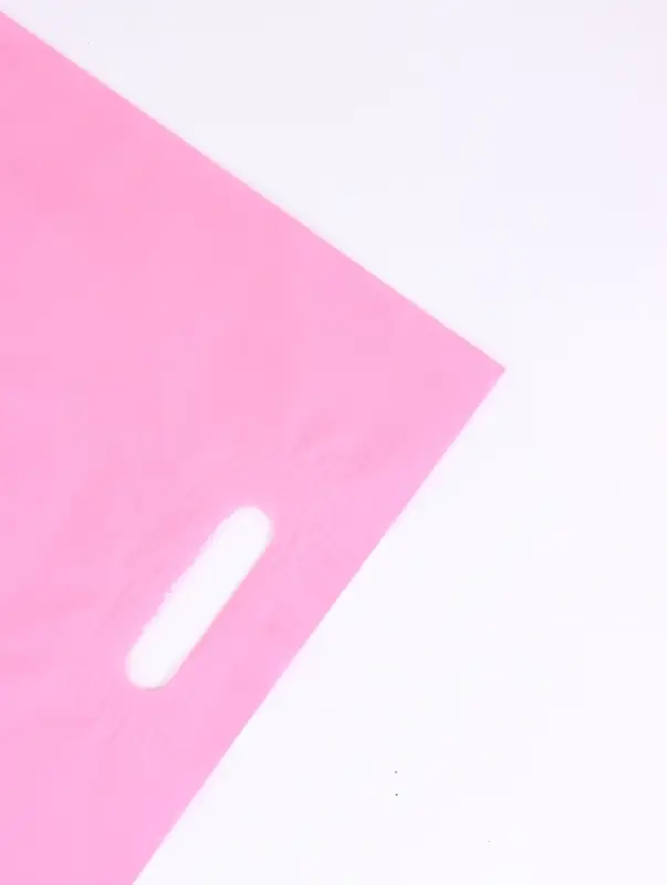 Пакет полиэтиленовый с вырубной ручкой, Розовый 30-40 См, 70 мкм