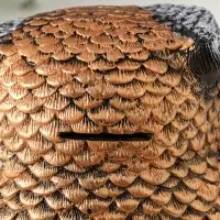 Копилка "Сова с чашкой" 15х18 см, бронза с серебром