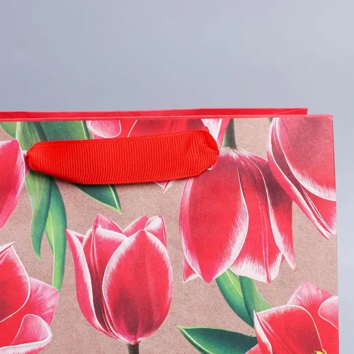 Пакет подарочный крафтовый, упаковка, &laquo;8 марта&raquo;, MS 23 х 18 х 10 см