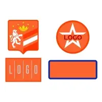 Шеврон из габардина Gabo M, оранжевый