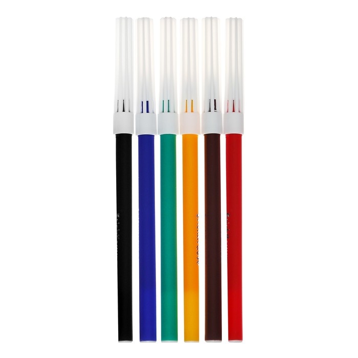 Фломастеры 6 цветов, ErichKrause Washable, смываемые, вентилируемый колпачок