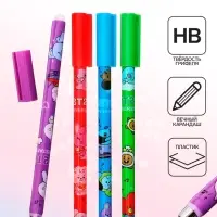 Карандаш чернографитный НВ, вечный, с рисунком, МИКС