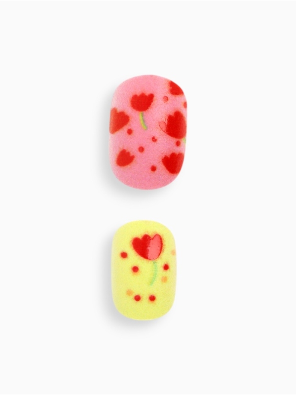 Детские накладные ногти "Цветочки", 12 шт