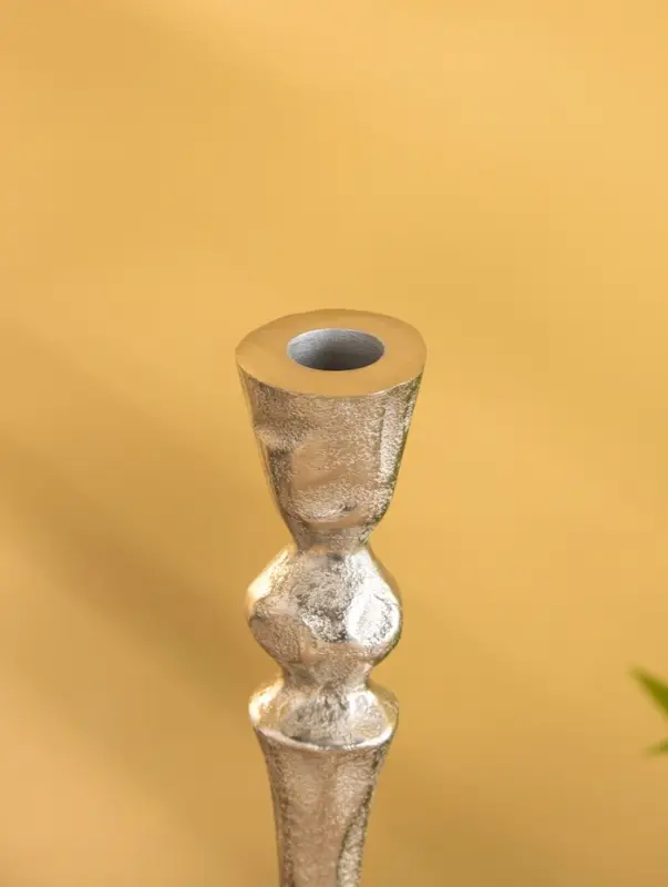 Подсвечник "Айси" алюминий 39 см, цв. серебро