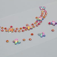 Наклейка пластик стразы "Чокер с бабочками и стразами" МИКС 11,6х18 см