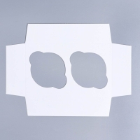 Коробка для капкейков, кондитерская упаковка с окном, 2 ячейки, &laquo;Розы&raquo;, 16 х 10 х 10 см