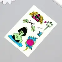 Переводные тату на тело светящиеся цветные &laquo;Тайны и конспирология&raquo;, 14.3&times;7.5 см