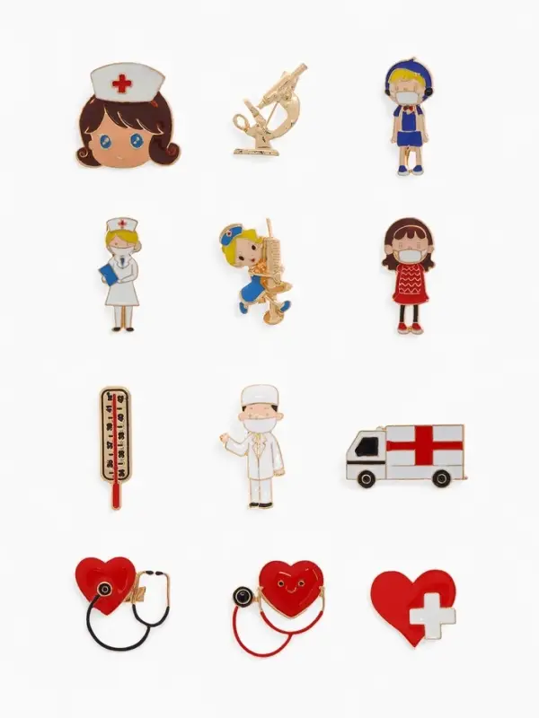 Брошь &laquo;Медицина&raquo;, форма МИКС, цвет золото (неделимая фасовка 12 шт., цена за шт.)