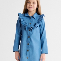 Платье для девочки MINAKU: Jeans collection, цвет голубой, рост 122 см Платье для девочки MINAKU: Jeans collection, цвет голубой, рост 122 см