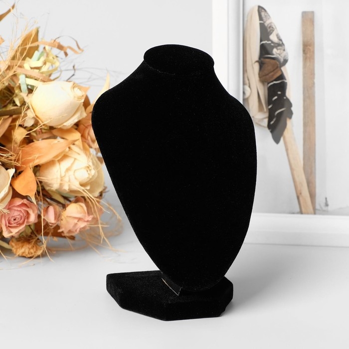 Бюст для украшений, 10×9×15 см, h=15 см, цвет чёрны Бюст для украшений, 10×9×15 см, h=15 см, цвет чёрны