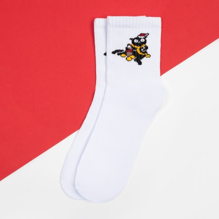 Носки новогодние женские KAFTAN "Кот и мандарины" размер 36-39 (23-25 см)