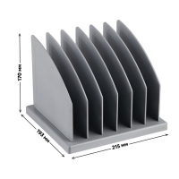 Сортер - подставка для журналов и бумаг, сборная, 6 отделений, серая