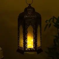 Подсвечник фонарь "Золотое кружево" железо 25х25х43,5 см