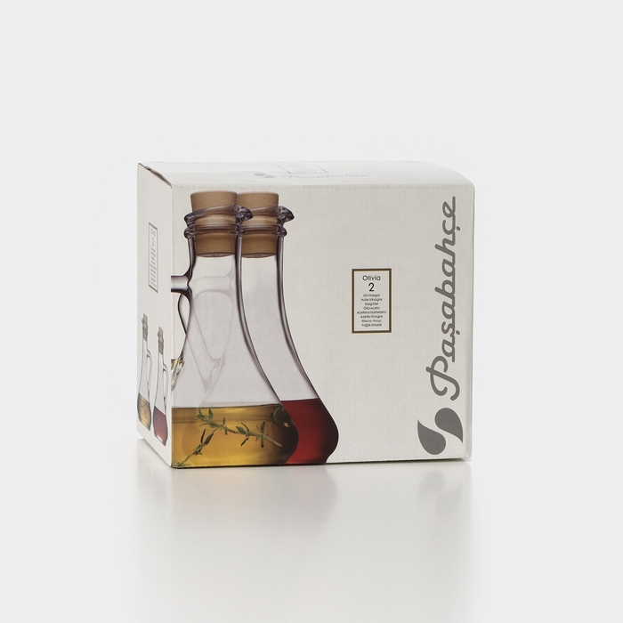 Набор стеклянных емкостей для масла-уксуса с пластиковой пробкой «Оливия», 260 мл, 2 шт Набор стеклянных емкостей для масла-уксуса с пластиковой пробкой «Оливия», 260 мл, 2 шт