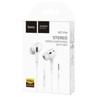 Наушники Hoco M1 Pro, проводные, вакуумные, микрофон, Jack 3.5, 1.2 м, белые Наушники Hoco M1 Pro, проводные, вакуумные, микрофон, Jack 3.5, 1.2 м, белые