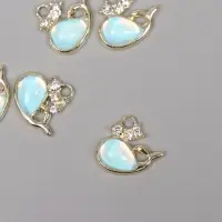 Декор для творчества металл, стразы "Кит" золото 1,5х1,6х0,5 см