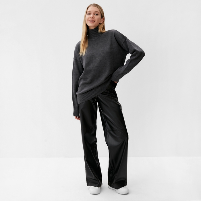 Джемпер вязаный женский MINAKU: Knitwear collection цвет антрацит, р-р 50-52