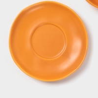 Бульонница Magistro "Potter" 255мл 15х2,5 цвет оранжевый с блюдцем