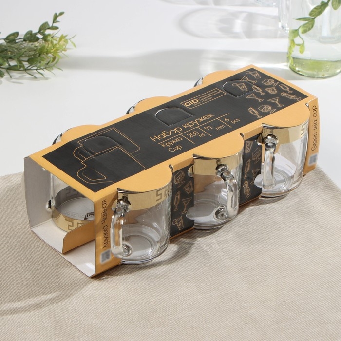 Набор гравированных кружек &laquo;Барокко&raquo;, 200 мл, 6 шт