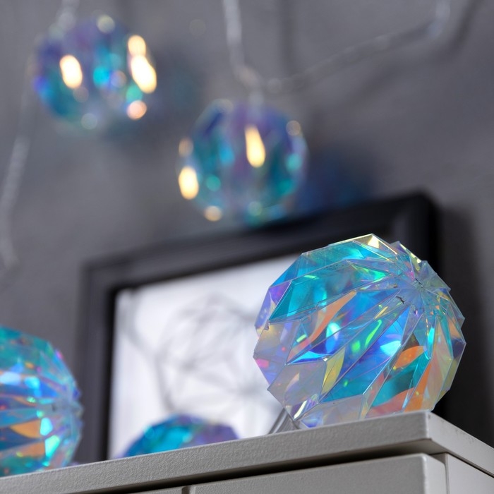 Гирлянда &laquo;Нить&raquo; 2.5 м с насадками &laquo;Фонарики&raquo;, IP20, прозрачная нить, 10 LED, свечение белое, 220 В