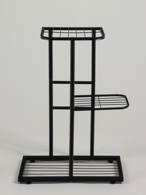 Подставка для цветов Greengo, 3 полки, 43 &times; 22 &times; 57 см, напольная, металл, чёрная