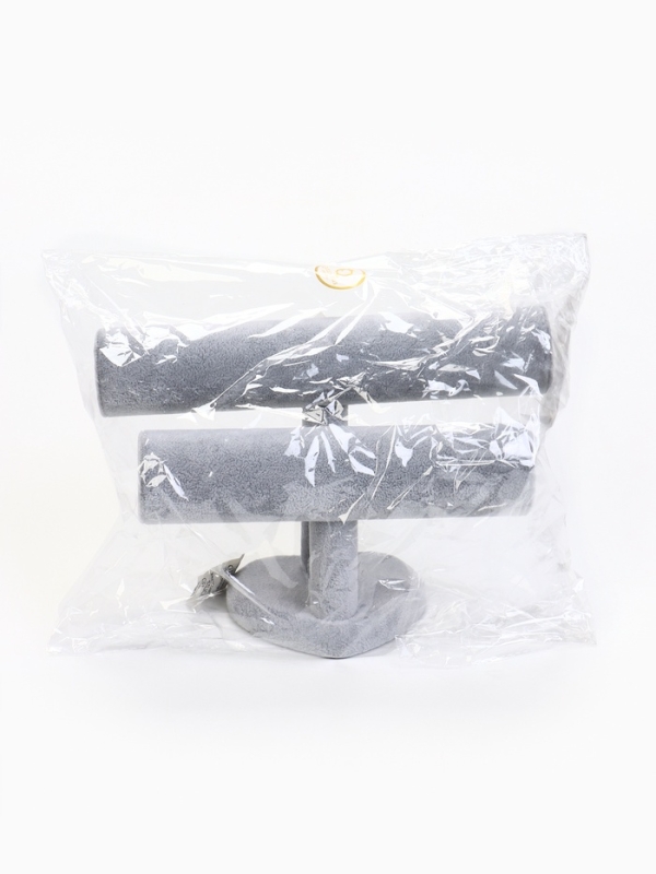 Подставка для часов, браслетов, двухуровневая, сердце, 26&times;11&times;18 см, d=5 см, цвет серый