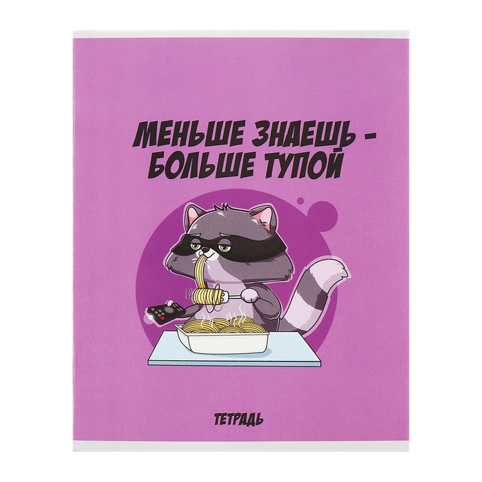 Комплект тетрадей из 5 штук, 48 листов в клетку Calligrata Комплект тетрадей из 5 штук, 48 листов в клетку Calligrata "Дерзкий енот", обложка мелованный картон, блок офсет