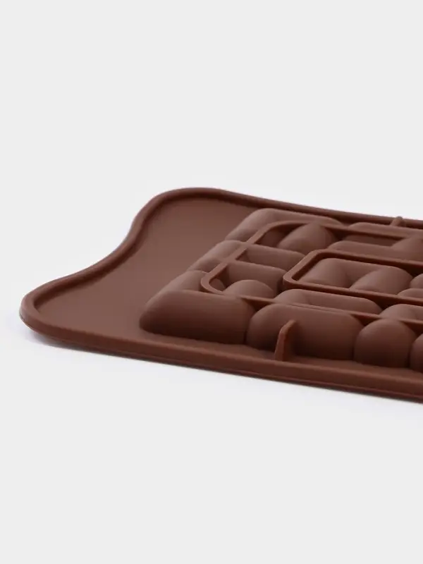 Форма для шоколада Доляна &laquo;Лабиринт&raquo;, силикон, 22&times;11&times;1 см, 18 ячеек, коричневая