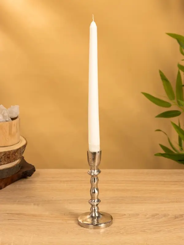 Подсвечник "Зима" 7х7х15 см, алюминий, цв. серебро