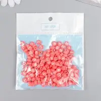 Бусины для творчества пластик "Английские буквы" красные набор 20 гр 0,4х0,7х0,7 см