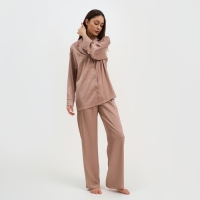 Пижама женская (рубашка и брюки) KAFTAN "Треугольники" цвет бежевый, размер 44-46 Пижама женская (рубашка и брюки) KAFTAN "Треугольники" цвет бежевый, размер 44-46